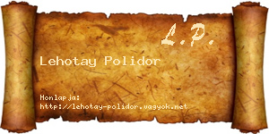 Lehotay Polidor névjegykártya